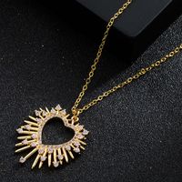 Fashion Copper Gold-plated Micro-set Zircon Heart-shaped Mother's Day Necklace main image 4