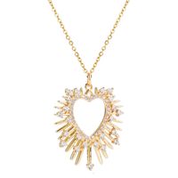 Fashion Copper Gold-plated Micro-set Zircon Heart-shaped Mother's Day Necklace main image 6