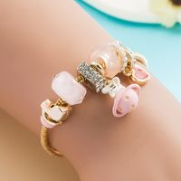 Fashion Diy Planet Rabbit Pendant Alloy Cute Inlaid Pearl Bracelet main image 3