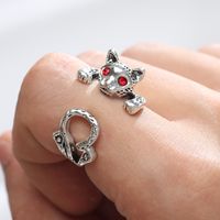 Korean Version Design S925 Sterling Silver Ring Net Celebrity Personality Hip-hop Hipster Lucky Cat Silver Ring Jewelry sku image 1