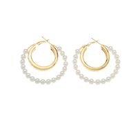 Fashion Alloy Pearl Circle Earrings Simple Sweet Women's Jewelry main image 6