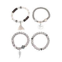 Fashion Gray Crack Stone Beads Mixed Color Round Tassel Bracelet main image 6