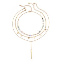 Fashion Simple Crystal Sequins Tassel Alloy Muilt-layer Necklace main image 6