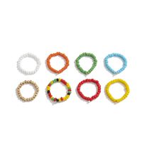 Simple Color Woven Beads Retro Suit Elastic Rope Handmade Ring main image 6
