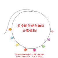 Simple Candy Color Sweet Acrylic Flower Tassel Copper Waist Chain main image 6