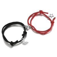 Fashion Devil Wings Magnet Pair Splicing Couple Red And Black Rope Bracelet main image 6