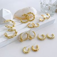 Ins Style C Shape Plating Metal No Inlaid Earrings main image 1