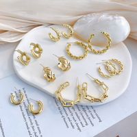 Ins Style C Shape Plating Metal No Inlaid Earrings main image 4