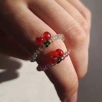 Creative New Elastic Crystal Bead Ring main image 1