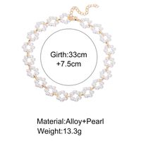 Fashion Retro Pearl Necklace Flower Alloy Necklace main image 3