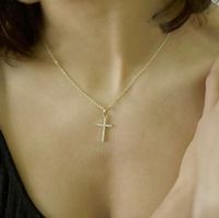 Collar De Aleación Chapado En Oro Con Cruz Geométrica Simple De Moda main image 3