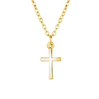 Fashion Simple Geometric Cross Gold Plated Alloy Necklace main image 4