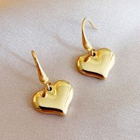 Fashion Heart 304 Stainless Steel No Inlaid 18K Gold Plated Earrings main image 4