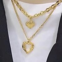 304 Stainless Steel 18K Gold Plated Heart Necklace main image 4