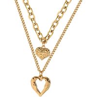 304 Stainless Steel 18K Gold Plated Heart Necklace main image 6
