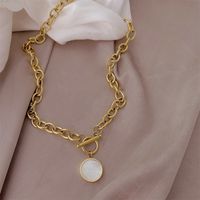 304 Stainless Steel 18K Gold Plated Inlaid Gold Necklace main image 3