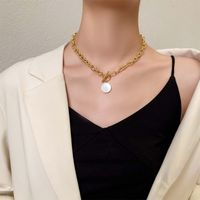 304 Stainless Steel 18K Gold Plated Inlaid Gold Necklace main image 4