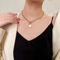 304 Stainless Steel 18K Gold Plated Inlaid Gold Necklace main image 5