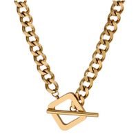 Acier Inoxydable 304 Plaqué Or 18K Hip Hop Or Incrusté Géométrique Collier main image 2