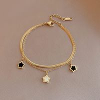 Fashion Five-pointed Star Titanium Steel Bracelet Simple Necklace Jewelry Set main image 1