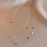 Fashion Five-pointed Star Titanium Steel Bracelet Simple Necklace Jewelry Set main image 4