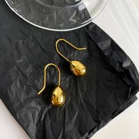 Retro Water Drop Pendant Titanium Steel 18k Gold Plated Earrings main image 1