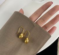 Retro Water Drop Pendant Titanium Steel 18k Gold Plated Earrings main image 3