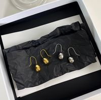 Retro Water Drop Pendant Titanium Steel 18k Gold Plated Earrings main image 4