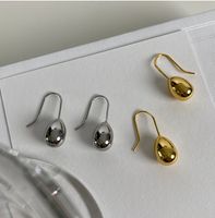 Retro Water Drop Pendant Titanium Steel 18k Gold Plated Earrings main image 5