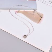 Fashion Silver Plated Simple Geometric Round Titanium Steel Necklace main image 1