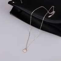Fashion Silver Plated Simple Geometric Round Titanium Steel Necklace main image 3