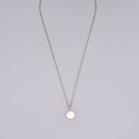 Fashion Silver Plated Simple Geometric Round Titanium Steel Necklace main image 5