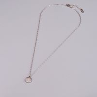 Fashion Silver Plated Simple Geometric Round Titanium Steel Necklace main image 6