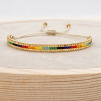New Bohemian Rainbow Glass Beads Hand-beaded Small Bracelet Women main image 4