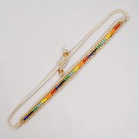 New Bohemian Rainbow Glass Beads Hand-beaded Small Bracelet Women main image 5