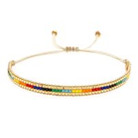 New Bohemian Rainbow Glass Beads Hand-beaded Small Bracelet Women main image 6