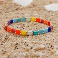 Fashion Bohemian Simple Glass Beads Beaded Daisy Rainbow Bracelet main image 4