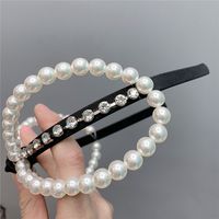 Oversized Bow-knot Pearl Hair Hoop Inlaid Diamonds main image 5
