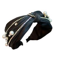 Nouvelle Mode Strass Noué Bandeau Perle Flash Diamant Macaron Cheveux Accessoires main image 6