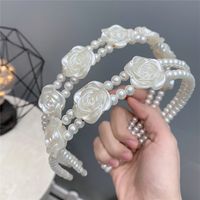 Pearl Rose Double Row Pearl Headband Sweet Hair Accessories main image 2