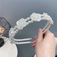 Pearl Rose Zweireihiges Perlenstirnband Süßer Haarschmuck main image 4