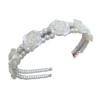 Pearl Rose Double Row Pearl Headband Sweet Hair Accessories main image 6