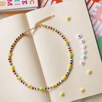Fashion Simple Bohemian Smiley Face Glass Necklace main image 1