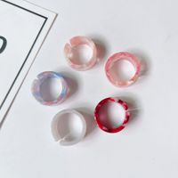 Fashion Adjustable Open Acrylic Acetate Marble Pattern Pair Ring sku image 12