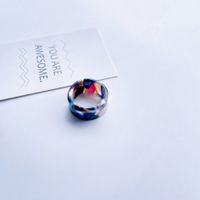 Fashion Adjustable Open Acrylic Acetate Marble Pattern Pair Ring sku image 1