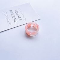 Fashion Adjustable Open Acrylic Acetate Marble Pattern Pair Ring sku image 4
