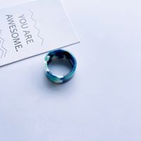Fashion Adjustable Open Acrylic Acetate Marble Pattern Pair Ring sku image 7