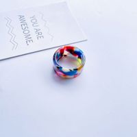 Fashion Adjustable Open Acrylic Acetate Marble Pattern Pair Ring sku image 9