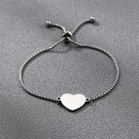 Stainless Steel Heart-shaped Bracelet Adjustable Hand Jewelry sku image 1