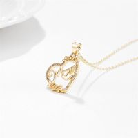 Fashion Simple Heart-shaped Mother's Day Pendant Copper Necklace sku image 2